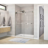 Maax - Duel 56-58.5 x 70.5-74 in. 8 mm Bypass Shower Door for Alcove Installation with Clear glass in Brushed Nickel & Matte Black