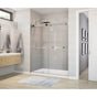 Maax - Duel 56-58.5 x 70.5-74 in. 8 mm Bypass Shower Door for Alcove Installation with Clear glass in Brushed Nickel & Matte Black