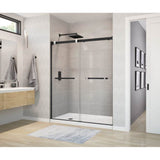 Maax - Duel 56-58.5 x 70.5-74 in. 8 mm Bypass Shower Door for Alcove Installation with Clear glass in Matte Black & Chrome