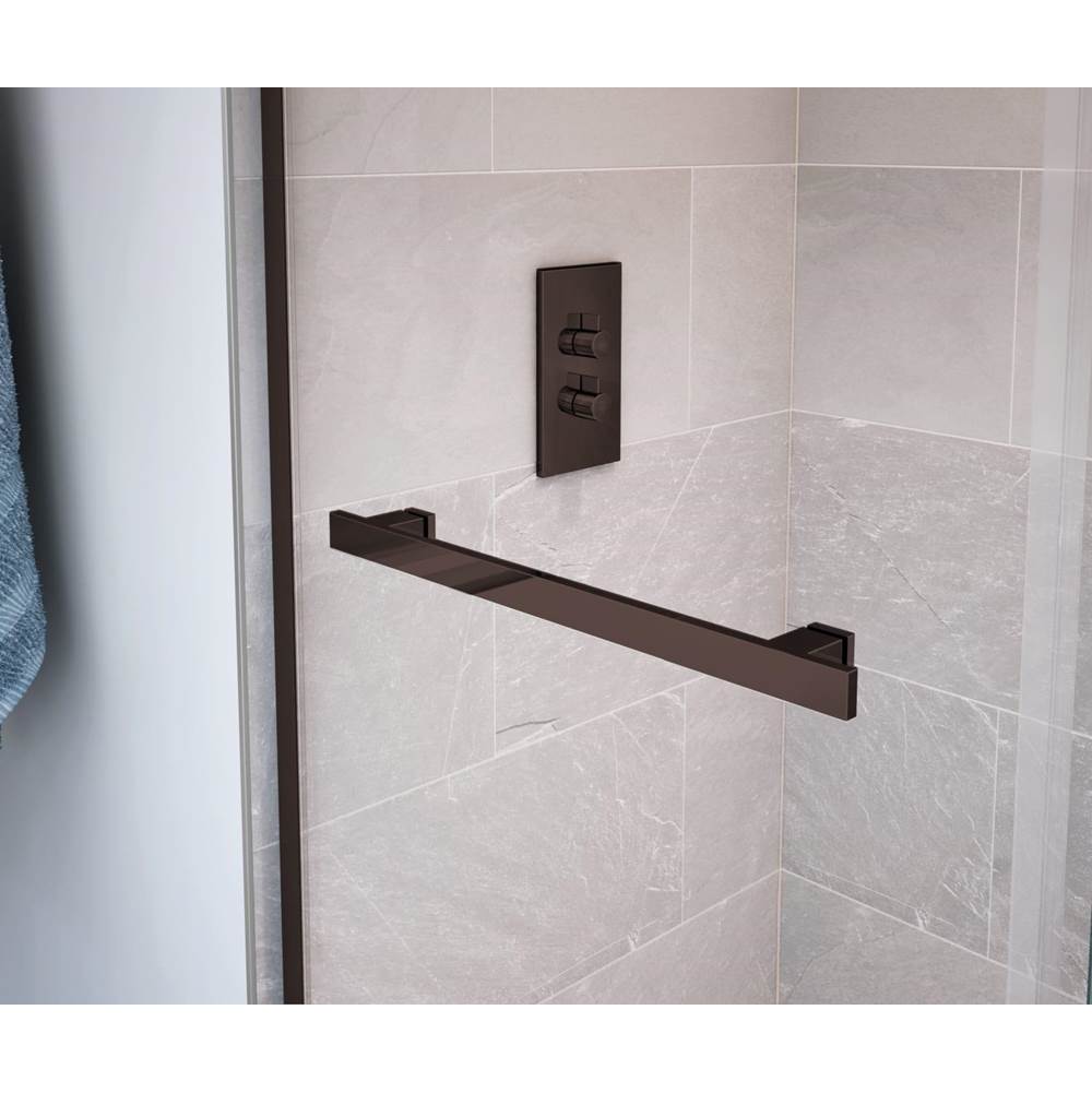 Duel 56-58.5 x 70.5-74 in. 8mm Bypass Shower Door for Alcove Installation with Clear glass in Dark Bronze