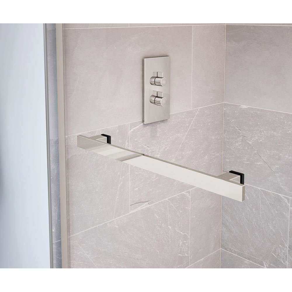 Duel 44-47 x 70.5-74 in. 8 mm Bypass Shower Door for Alcove Installation with Clear glass in Brushed Nickel & Matte Black