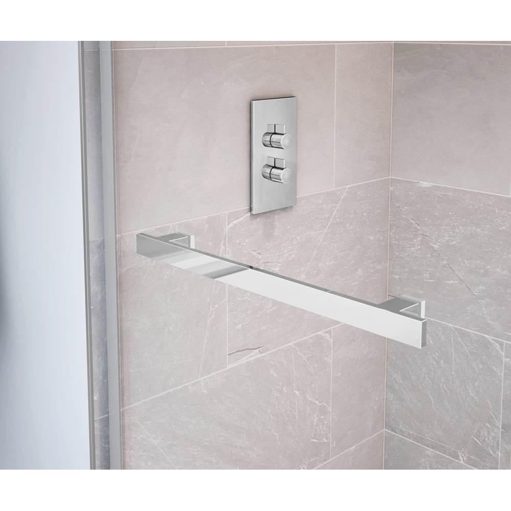 Duel 44-47 x 70.5-74 in. 8 mm Bypass Shower Door for Alcove Installation with Clear glass in Chrome & Matte White