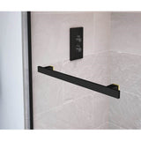 Duel 44-47 x 70.5-74 in. 8 mm Bypass Shower Door for Alcove Installation with Clear glass in Matte Black & Brushed Gold