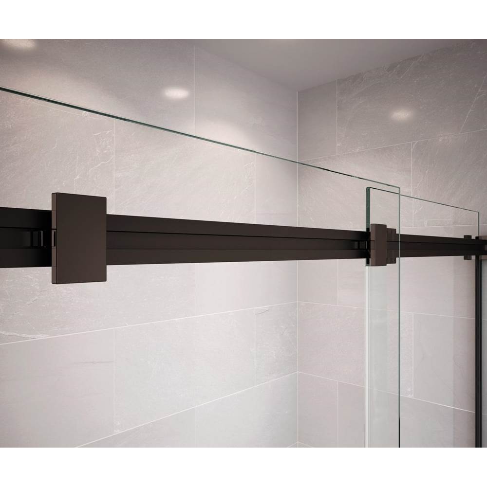 Duel 56-58.5 x 70.5-74 in. 8mm Bypass Shower Door for Alcove Installation with Clear glass in Dark Bronze