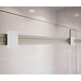 Duel 44-47 x 70.5-74 in. 8 mm Bypass Shower Door for Alcove Installation with Clear glass in Brushed Nickel & Matte White