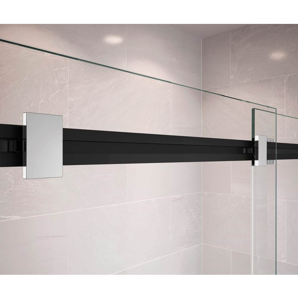 Duel 44-47 x 70.5-74 in. 8 mm Bypass Shower Door for Alcove Installation with Clear glass in Matte Black & Chrome