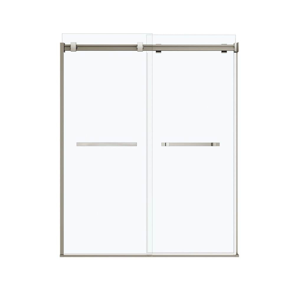 Duel 56-58.5 x 70.5-74 in. 8mm Bypass Shower Door for Alcove Installation with Clear glass in Brushed Nickel