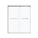 Duel 56-58.5 x 70.5-74 in. 8mm Bypass Shower Door for Alcove Installation with Clear glass in Brushed Nickel
