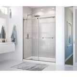 Maax - Duel 56-58.5 x 70.5-74 in. 8mm Bypass Shower Door for Alcove Installation with Clear glass in Brushed Nickel