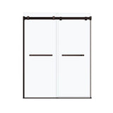 Duel 56-58.5 x 70.5-74 in. 8mm Bypass Shower Door for Alcove Installation with Clear glass in Dark Bronze