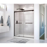 Maax - Duel 56-58.5 x 70.5-74 in. 8mm Bypass Shower Door for Alcove Installation with Clear glass in Dark Bronze