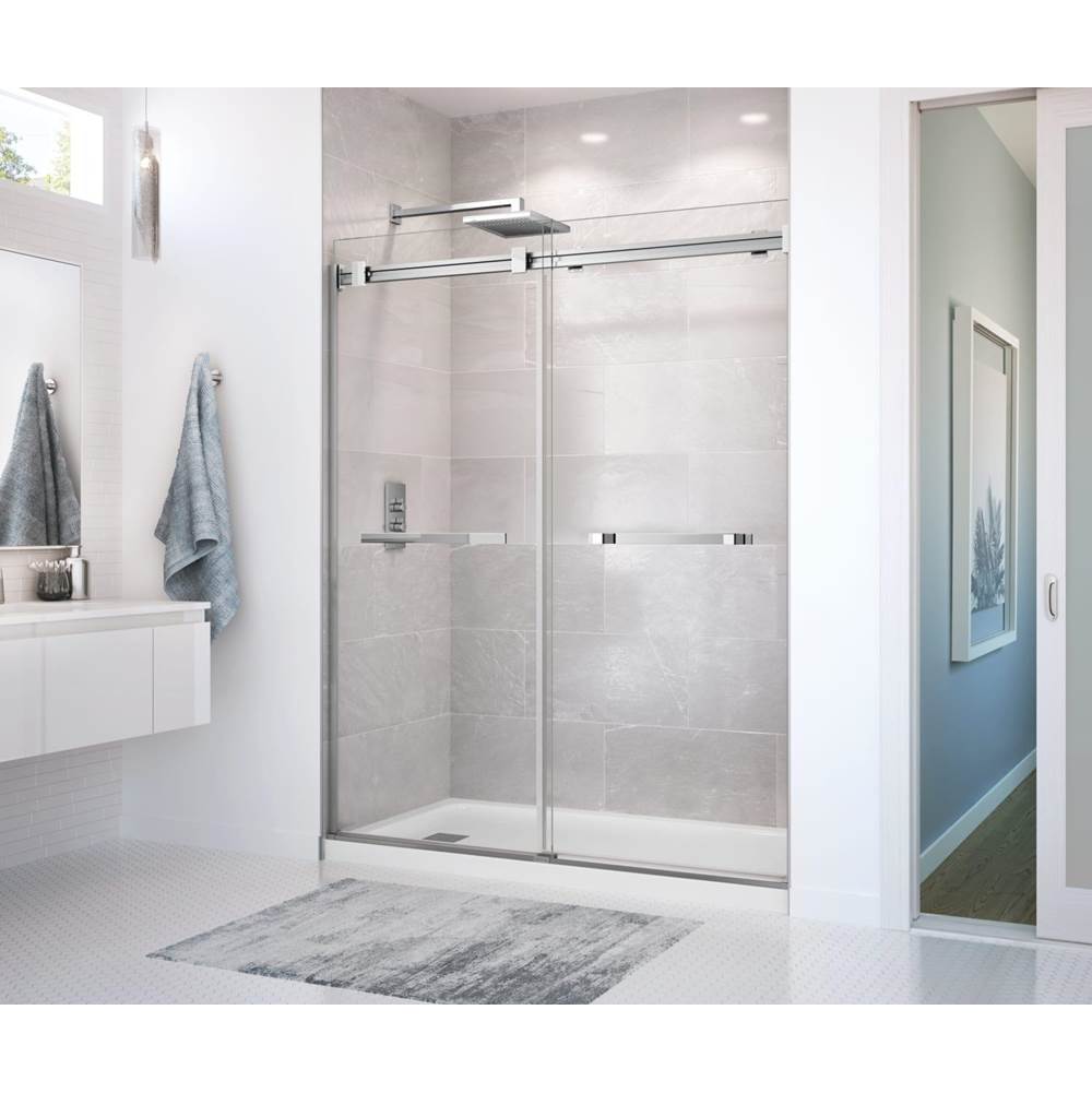 Maax - Duel 56-58.5 x 70.5-74 in. 8mm Bypass Shower Door for Alcove Installation with Clear glass in Chrome