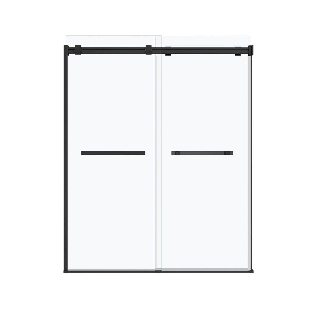 Duel 56-58.5 x 70.5-74 in. 8mm Bypass Shower Door for Alcove Installation with Clear glass in Matte Black