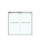 Duel 56-59 x 55.5 x 59 in. 8 mm Bypass Tub Door for Alcove Installation with Clear glass in Brushed Nickel & Matte Black