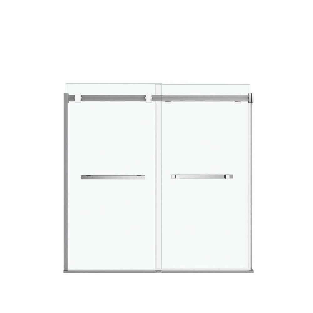 Duel 56-59 x 55.5 x 59 in. 8 mm Bypass Tub Door for Alcove Installation with Clear glass in Chrome & Matte White