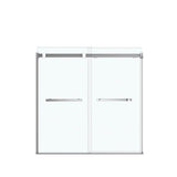 Duel 56-59 x 55.5 x 59 in. 8 mm Bypass Tub Door for Alcove Installation with Clear glass in Chrome & Matte White