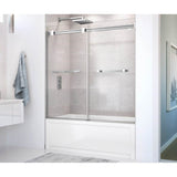 Maax - Duel 56-59 x 55.5 x 59 in. 8 mm Bypass Tub Door for Alcove Installation with Clear glass in Chrome & Matte White