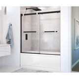Maax - Duel 56-59 x 55.5 x 59 in. 8 mm Bypass Tub Door for Alcove Installation with Clear glass in Matte Black & Chrome