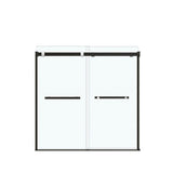 Duel 56-59 x 55.5 x 59 in. 8 mm Bypass Tub Door for Alcove Installation with Clear glass in Matte Black & Chrome
