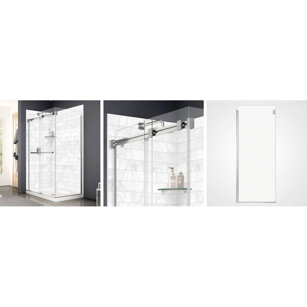 Duel and Inverto Return Panel for 32 in. Base with Clear glass in Matte Black