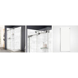 Duel and Inverto Return Panel for 32 in. Base with Clear glass in Matte Black