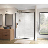 Maax - Uptown 57-59 x 76 in. 8 mm Pivot Shower Door for Alcove Installation with Clear glass in Matte Black & Wood