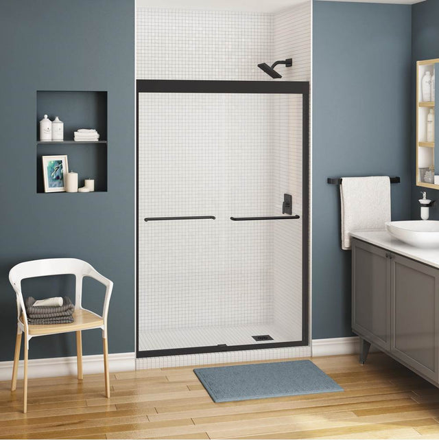 Maax - Kameleon SC 43-47 x 71 in. 8 mm Bypass Shower Door for Alcove Installation with Clear glass in Matte Black