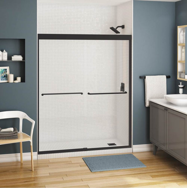 Maax - Kameleon SC 55-59 x 71 in. 6 mm Bypass Shower Door for Alcove Installation with Clear glass in Matte Black