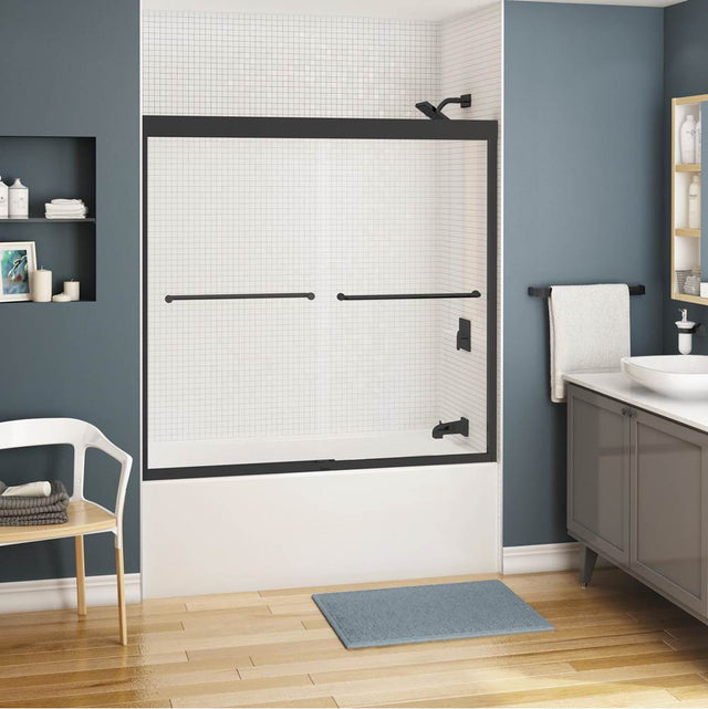 Maax - Kameleon SC 55-59 x 57 in. 8 mm Bypass Tub Door for Alcove Installation with Clear glass in Matte Black