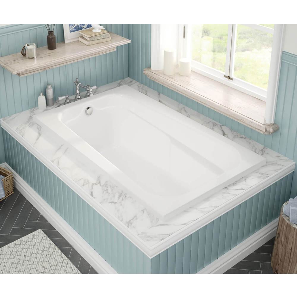 Tempest 60 x 36 Acrylic Alcove End Drain Combined Whirlpool & Aeroeffect Bathtub in White