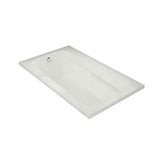 Tempest 60 x 36 Acrylic Alcove End Drain Combined Whirlpool & Aeroeffect Bathtub in White