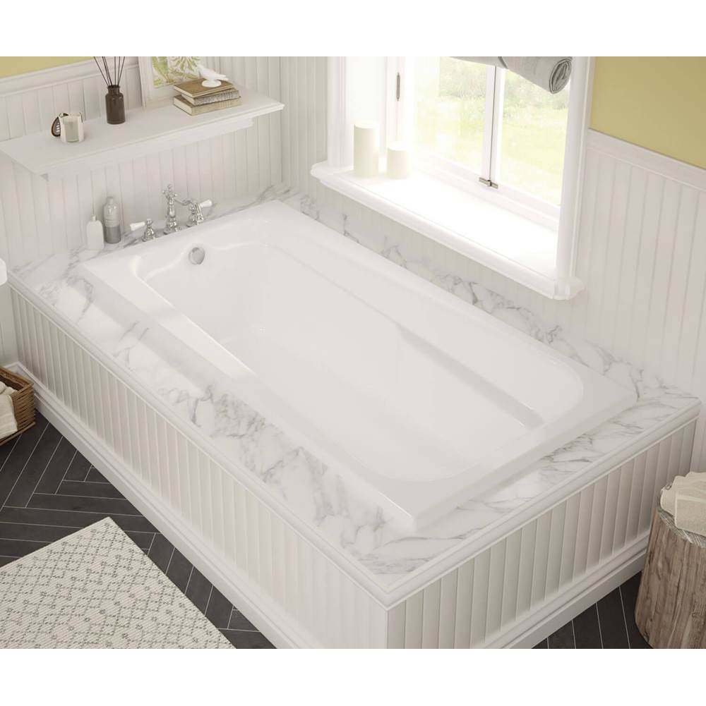 Timeless 72 x 36 Acrylic Alcove End Drain Combined Whirlpool & Aeroeffect Bathtub in White