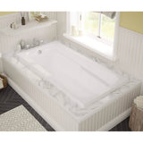 Timeless 72 x 36 Acrylic Alcove End Drain Combined Whirlpool & Aeroeffect Bathtub in White