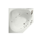 Tandem 5454 Acrylic Corner Center Drain Combined Whirlpool & Aeroeffect Bathtub in White