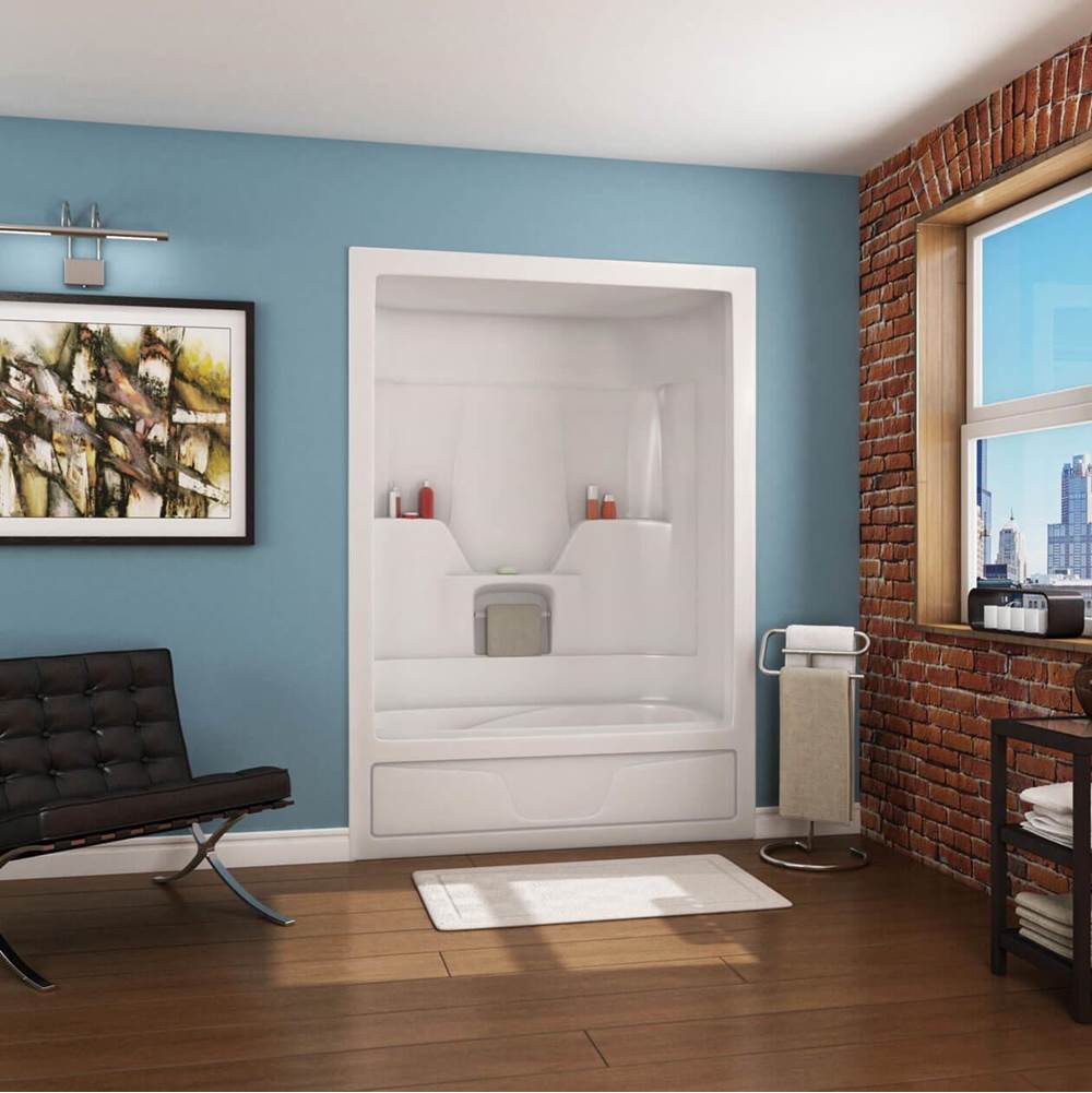 Maax - Aspen-3P 60 x 31 Acrylic Alcove Right-Hand Drain Three-Piece Tub Shower in White - White
