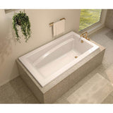 Optik 6636 Acrylic Alcove End Drain Combined Hydrofeel & Aerofeel Bathtub in White