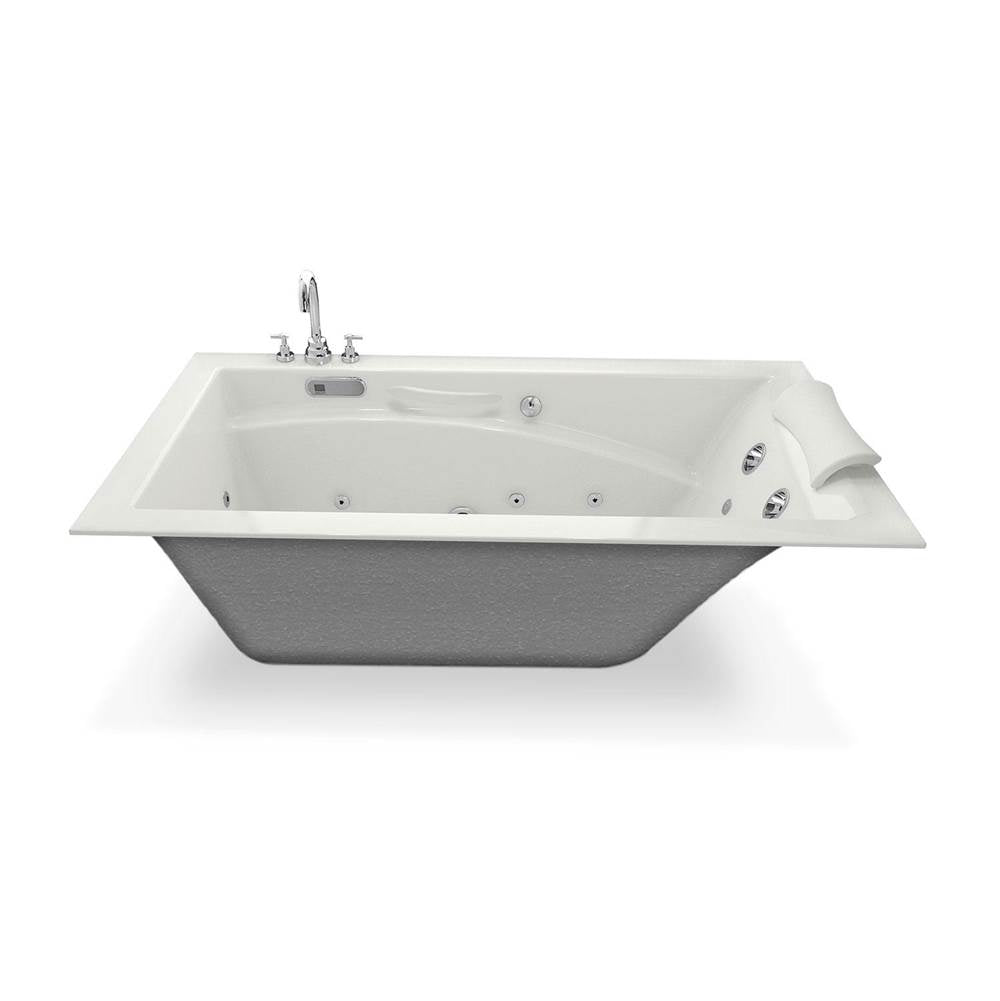 Optik 6636 Acrylic Alcove End Drain Combined Hydrofeel & Aerofeel Bathtub in White