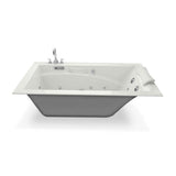 Optik 6636 Acrylic Alcove End Drain Combined Hydrofeel & Aerofeel Bathtub in White