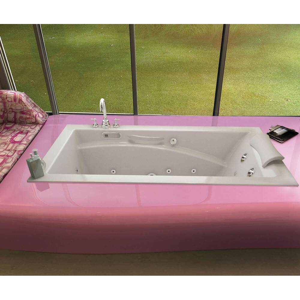 Optik 6636 Acrylic Alcove End Drain Combined Hydrofeel & Aerofeel Bathtub in White