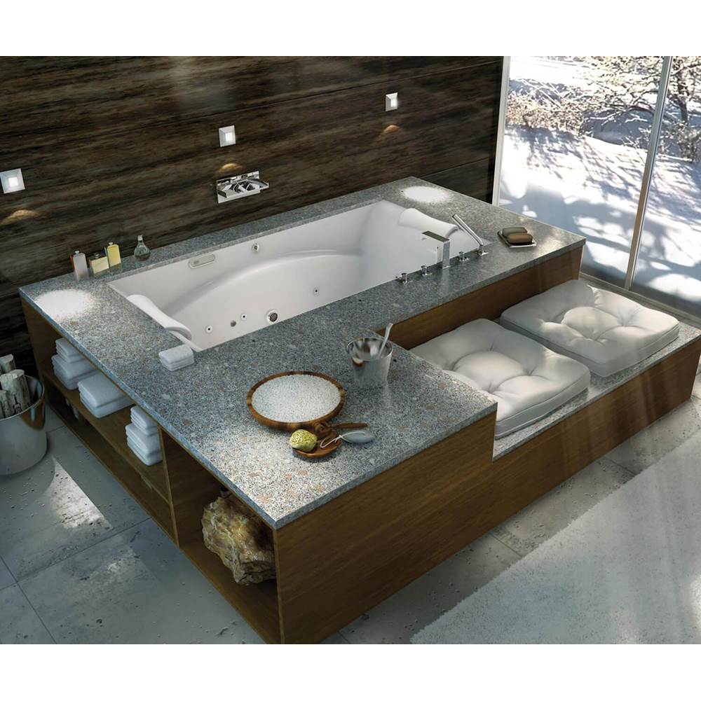 Optik 7236 Acrylic Undermount Center Drain Combined Hydrofeel & Aerofeel Bathtub in White