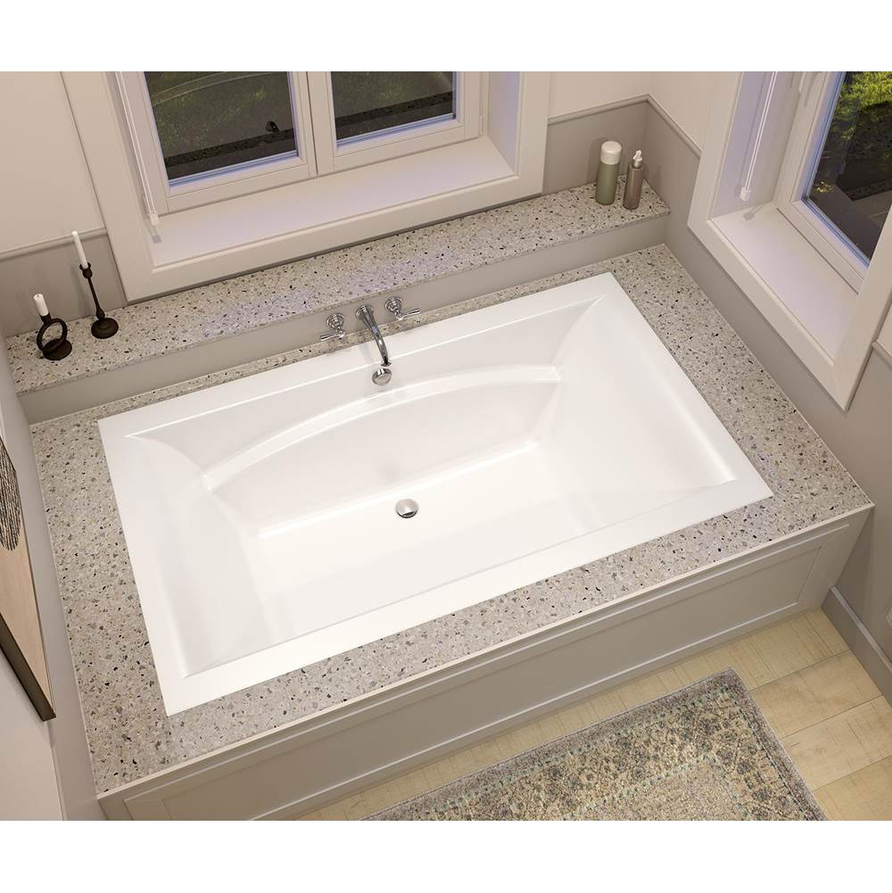 Optik 7242 Acrylic Undermount Center Drain Combined Hydrofeel & Aerofeel Bathtub in White