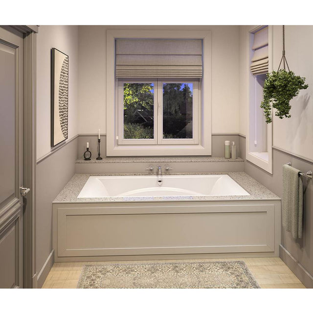 Maax - Optik 7242 Acrylic Undermount Center Drain Aerofeel Bathtub in White - White