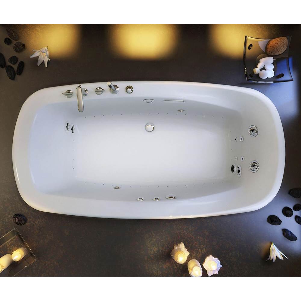 Eterne 7242 Acrylic Drop-in Center Drain Aerofeel Bathtub in White
