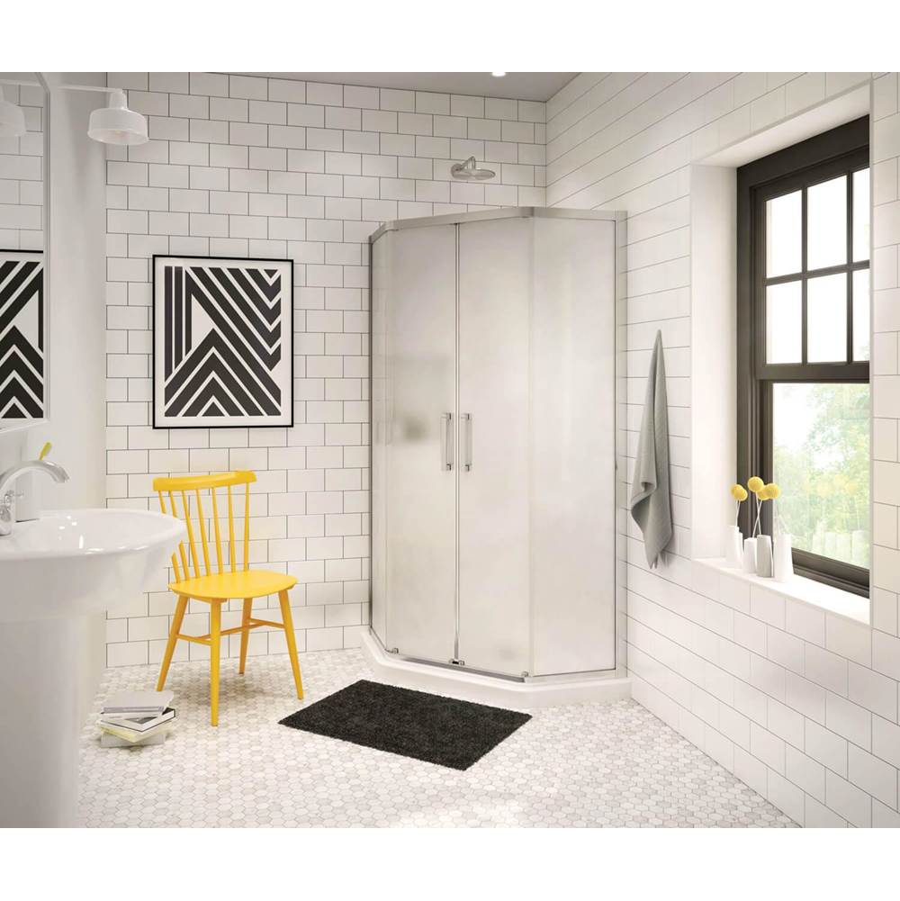 Neo-Angle Base 38 3 in. 38 x 38 Acrylic Corner Left or Right Shower Base with Corner Drain in White