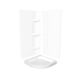 Neo-round Base 36 3 in. 36 x 36 Acrylic Corner Left or Right Shower Base with Corner Drain in White