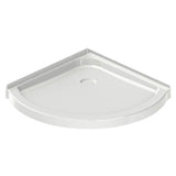 Round Base 36 3 in. 36 x 36 Acrylic Corner Left or Right Shower Base with Corner Drain in White