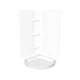 Round Base 36 3 in. 36 x 36 Acrylic Corner Left or Right Shower Base with Corner Drain in White