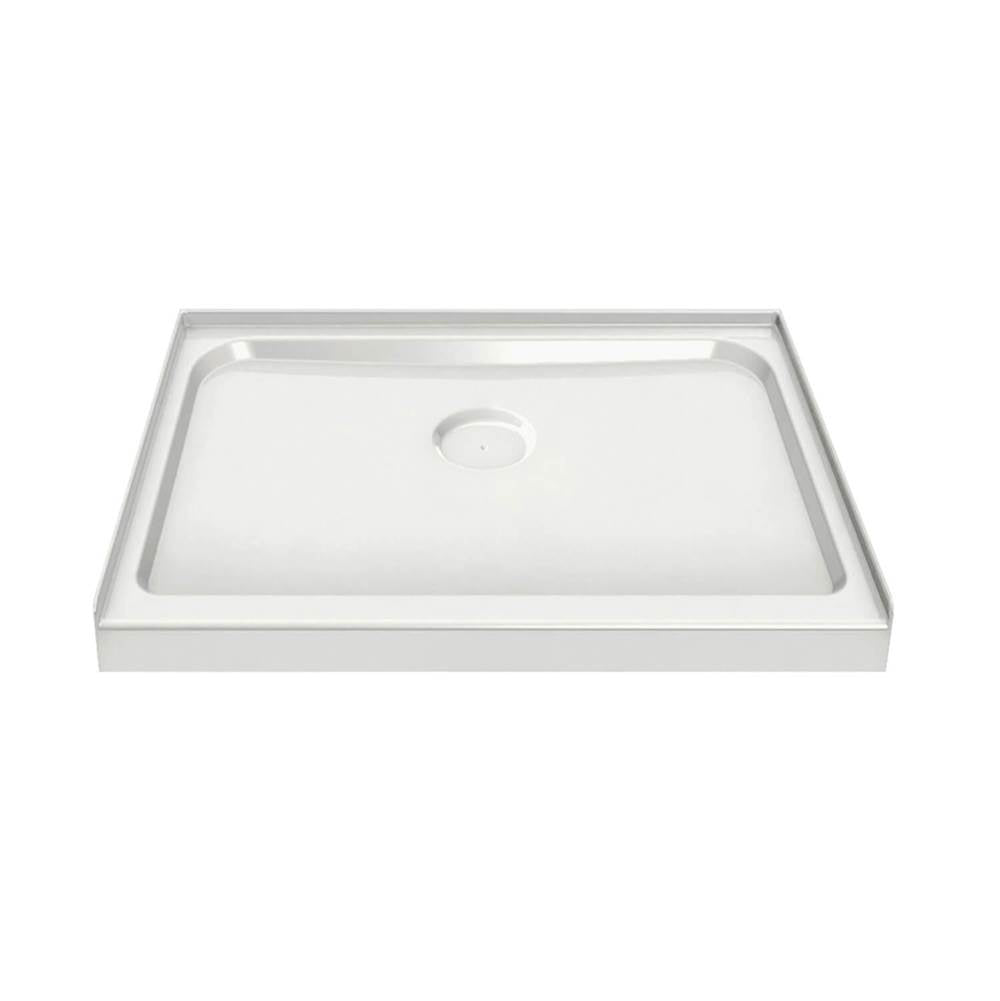 Square Base 36 3 in. 36 x 36 Acrylic Alcove Shower Base with Back Center Drain in White