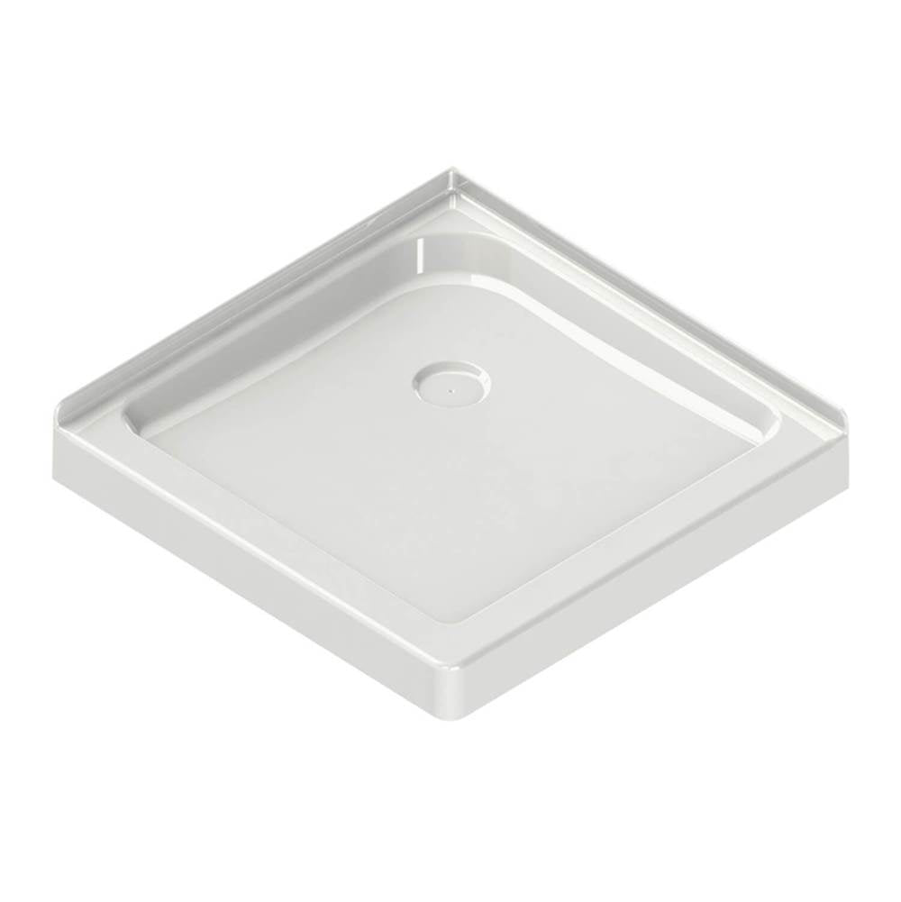 Square Base 32 3 in. 32 x 32 Acrylic Corner Left or Right Shower Base with Corner Drain in White