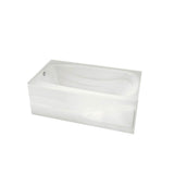 Tenderness 6032 Acrylic Alcove Left-Hand Drain Combined Whirlpool & Aeroeffect Bathtub in White